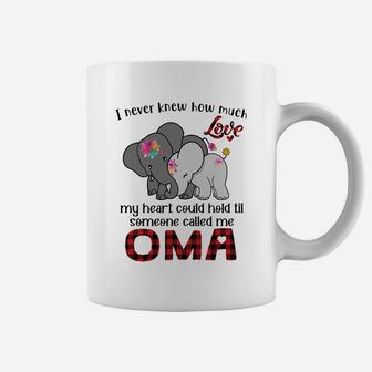 Elephant Mom I Never Knew How Much My Heart Could Hold Til Someone Called Me Oma Coffee Mug - Seseable