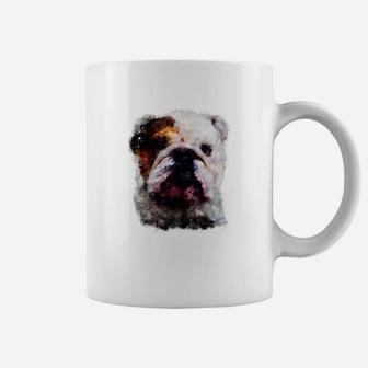 English Bulldog Watercolor Effect Graphic Dog Love Coffee Mug - Seseable