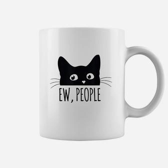 Ew People Introvert Cat Lover Funny Crazy Cat Lady Coffee Mug - Seseable