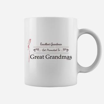 Excellent Grandmas Get Promoted To Great Grandmas Crewneck Coffee Mug - Seseable
