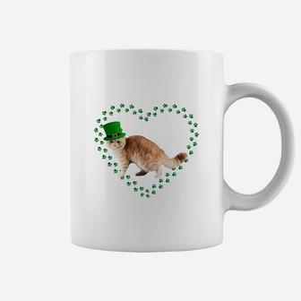 Exotic Shorthair Heart Paw Leprechaun Hat Irish St Patricks Day Gift For Cat Lovers Coffee Mug - Seseable