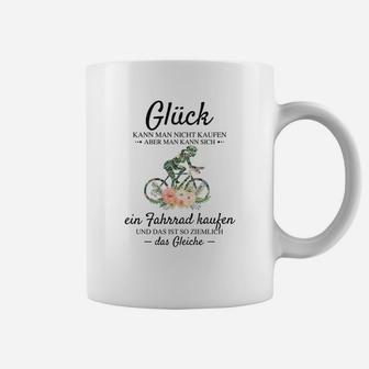Fahrrad-Glück Herren Tassen, Spruch über das Kaufen von Glück - Seseable