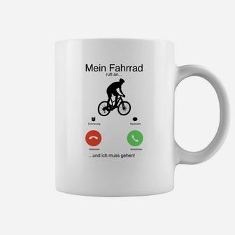 Fahrrad Motiv Tassen, Lustiges Design 'Mein Fahrrad ruft an... und ich muss gehen!' - Seseable