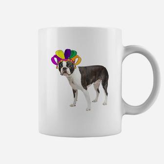 Fat Tuesday Mardi Gras Boston Terrier Wearing Jester Hat Gift Dog Lovers Coffee Mug - Seseable
