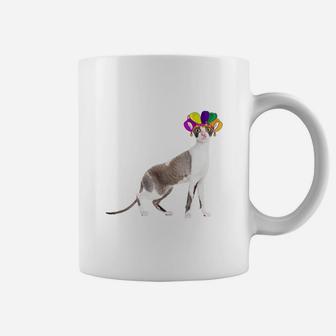 Fat Tuesday Mardi Gras Cornish Rex Wearing Jester Hat Gift Cat Lovers Coffee Mug - Seseable
