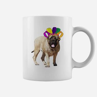 Fat Tuesday Mardi Gras Mastiff Wearing Jester Hat Gift Dog Lovers Coffee Mug - Seseable