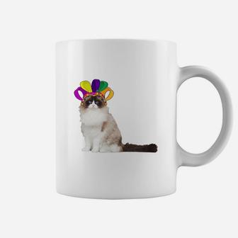 Fat Tuesday Mardi Gras Ragdoll Wearing Jester Hat Gift Cat Lovers Coffee Mug - Seseable