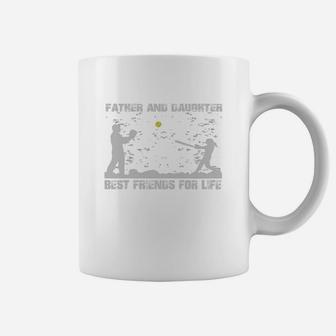 Father And Daughter Softball Frontside Coffee Mug - Seseable