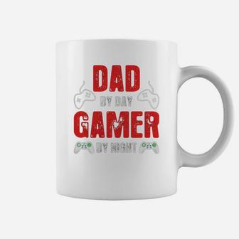 Fathers Day Dad By Day Gamer By Night Funny Coffee Mug - Seseable
