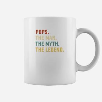 Fathers Day Shirt The Man Myth Legend Pops Papa Gift Coffee Mug - Seseable