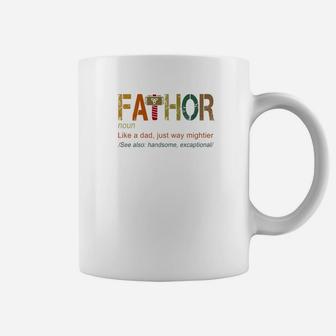 Fathor Like Dad Just Way Mightier Hero Funny Shirts Coffee Mug - Seseable