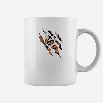 Fearless Tiger Cat Eye Claw Silhouette Coffee Mug - Seseable