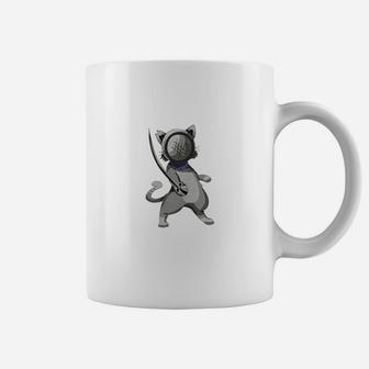 Fencing Cat Funny Fencing Coffee Mug - Seseable
