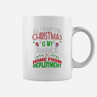 Fiance Home From Deployment - Military Christmas T-shirt Coffee Mug - Seseable