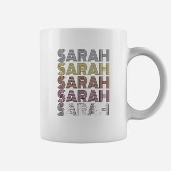 First Name Sarah Retro Pattern Vintage Style Coffee Mug - Seseable