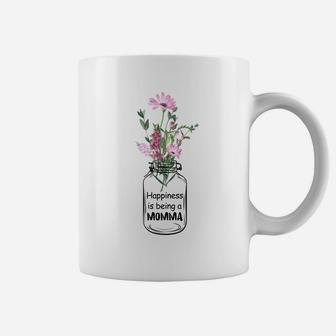 Floral Happiness Is Being A Momma Coffee Mug - Seseable