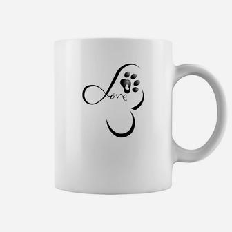 For The Love Of Dogs Paw Print On My Heart Coffee Mug - Seseable