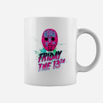 Friday The 13th Neon V Coffee Mug - Seseable