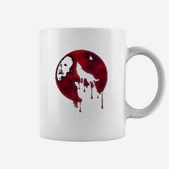 Full Moon Howling Wolf Galaxy Blood Moon Eclipse Coffee Mug - Seseable