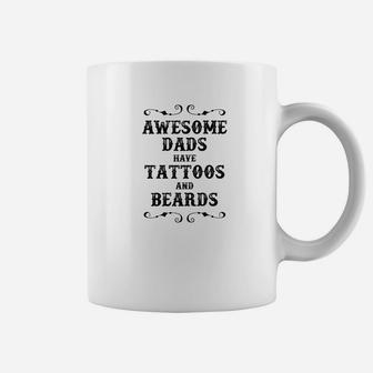 Funny Awesome Dads With Tattoos And Beards Coffee Mug - Seseable