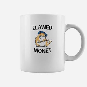 Funny Cat French Artist Painting Clawed Monet Coffee Mug - Seseable