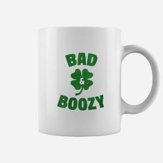 Funny Drinking St Patricks Day Bad And Boozy Bachelorette Coffee Mug - Seseable