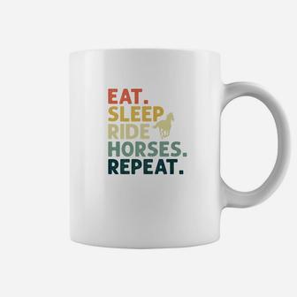 Funny Eat Sleep Ride Horses Repeat Christmas Gift Coffee Mug - Seseable