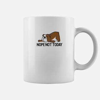 Funny English Bulldog Graphic Nope Not Today Coffee Mug - Seseable