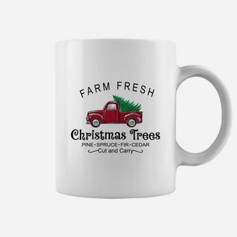 Funny Farm Fresh Christmas Trees Pine Spruce Fir Cedar Coffee Mug - Seseable
