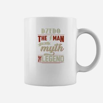 Funny Fathers Day Gifts Grandpa Dzedo The Man Myth Legend Premium Coffee Mug - Seseable