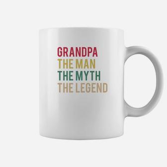 Funny Fathers Day Gifts Grandpa The Man The Myth The Legend Premium Coffee Mug - Seseable