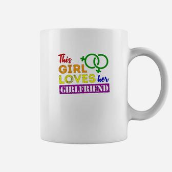 Funny Lgbt Gay Lesbian Pride This Girl Loves Her Girlfriend Coffee Mug - Seseable