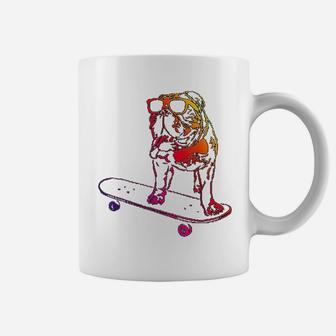 Funny Skateboard English Bulldog Coffee Mug - Seseable