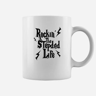 Funny Stepdad Rock Music Fathers Day Gift Stepfather Premium Coffee Mug - Seseable