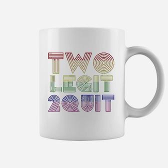 Funny Two Legit 2 Quit Retro Vintage Rainbow 80s Coffee Mug - Seseable