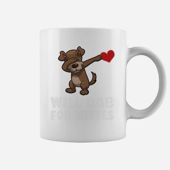 Funny Valentines Day Dabbing Dog Hear Coffee Mug - Seseable
