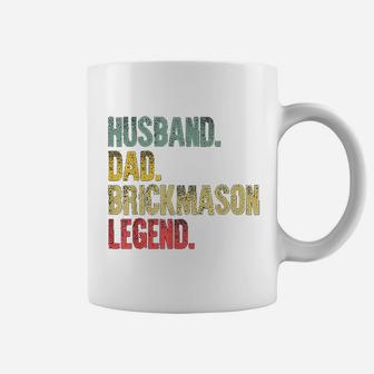 Funny Vintage Husband Dad Brick Mason Legend Coffee Mug - Seseable