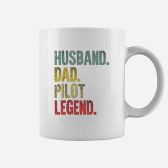 Funny Vintage Husband Dad Pilot Legend Retro Coffee Mug - Seseable