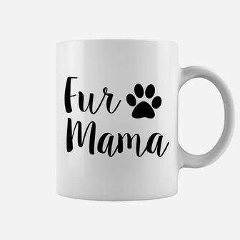 Fur Mama With Paw Print Dog Cat Mom Coffee Mug - Seseable