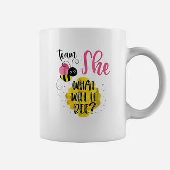 Gender Reveal Team She Girl What Will It Bee Or He Coffee Mug - Seseable