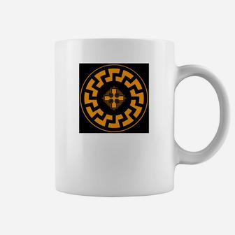 Geometrisches Muster Herren Tassen in Schwarz und Gelb, Trendy Tee - Seseable