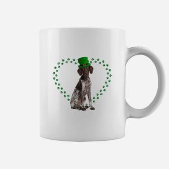 German Shorthair Pointer Heart Paw Leprechaun Hat Irish St Patricks Day Gift For Dog Lovers Coffee Mug - Seseable