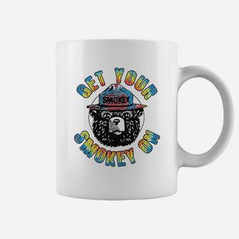 Get Your Smokey On Smokey Bear Tie Dye Graphic Coffee Mug - Seseable