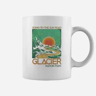 Going To The Sun Road Glacier National Park Retro Montana Coffee Mug - Seseable
