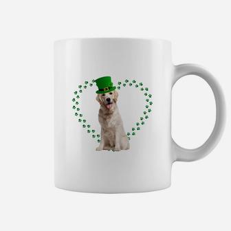 Golden Retriever Heart Paw Leprechaun Hat Irish St Patricks Day Gift For Dog Lovers Coffee Mug - Seseable
