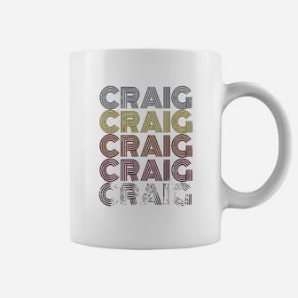Graphic 365 First Name Craig Retro Pattern Vintage Style Coffee Mug - Seseable