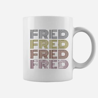 Graphic 365 First Name Fred Retro Pattern Vintage Style Coffee Mug - Seseable