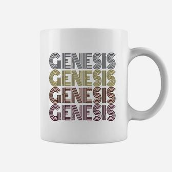 Graphic First Name Genesis Retro Pattern Vintage Style Coffee Mug - Seseable