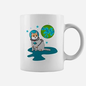 Green Earth Cat Astronaut Cartoon Pet Gift For Pet Lovers Coffee Mug - Seseable
