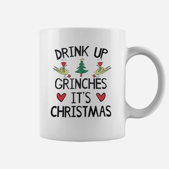 Grinch Drink Up It Is Christmas Coffee Mug - Seseable